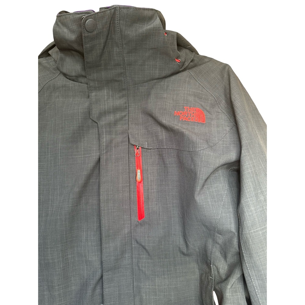 The North Face Womens Gray Pink Hooded Shell Jacket Medium Full Zip A7CP F14 - Picture 4 of 16